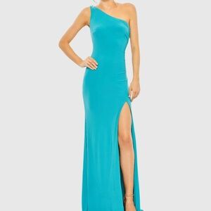 Mac Duggal Jersey One Shoulder Gown